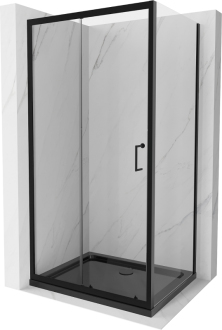 Mexen Apia sprchový kout 100x90, transp., černá + vanička, černá 840-100-090-70-00-4070B