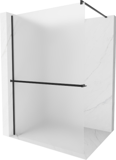Mexen KIOTO+ zástěna Walk-in s policí a držákem 70x200 cm, mráz 8, černá 800-070-121-70-30