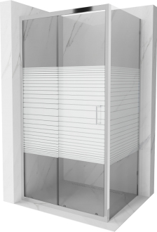 Mexen Apia výsuvný sprchový kout 135 x 90 cm, pásy, chrom - 840-135-090-01-20