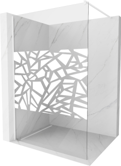 Mexen Kioto sprchová stěna 100x200 cm, transparent/bílý vzor 8, bílá 800-100-101-20-85