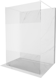 Mexen Kioto volně stojící sprchová stěna 100x200, transp./frost 8, bílá 800-100-002-20-35
