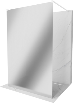Mexen Kioto volně stojící sprchová stěna 120x200 cm, 8 zrcadlo, bílá 800-120-002-20-50