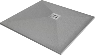 Mexen STONE+ sprchová vanička, čtvercová 80x80x2,5 cm, šedo-beton 44618080