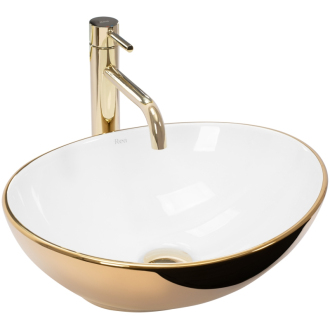 REA Umyvadlo na desku Sofia Gold/white REA-U0456