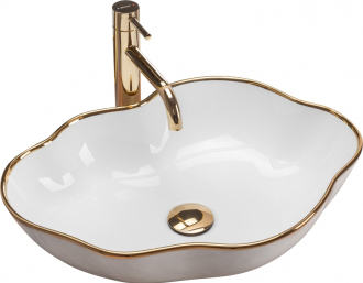 Rea Umyvadlo na desku Pearl Gold Edge REA-U0696