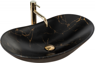 Rea Umyvadlo na desku Royal 60 Marble Black Matt REA-U7478