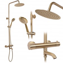 Rea Lungo sprchový set s termostatem, broušené zlato REA-P6604