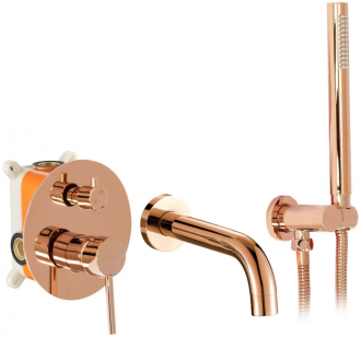 Rea Lungo podomítková vanová baterie + box, rose gold REA-B6930