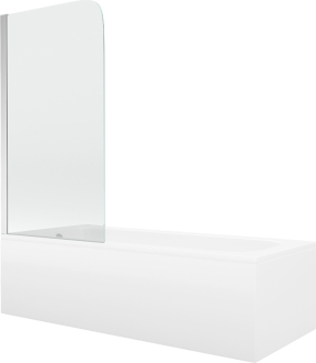 Mexen Vega vana 150x70cm panel + zástěna 70 cm, transparent, chrom 550115070X9007010100