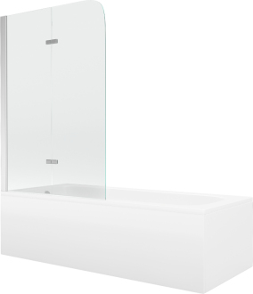 Mexen Vega vana 170x70cm panel + zástěna 80 cm, transparent, chrom 550117070X9008020100