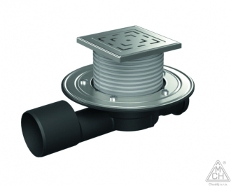 Podlahová vpusť průběžná D50/75 NEPTUN, nerez rámeček, mřížka STEEL S1 427 A X