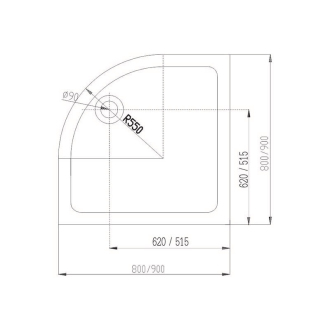Mereo Sprchová vanička R550, 90x90x6,5 cm, keramika, bílá CV04X