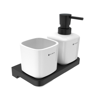 Nimco Nimco Maya černá MAC 2905831K-T-90 Dávkovač s pohárkem na kartáčky MAC 2905831K-T-90