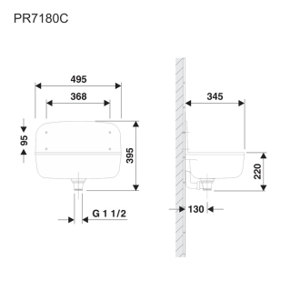 Mereo Nástěnné umyv. plastové,bílé PR7180C (60001010013)