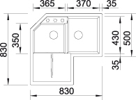 Blanco METRA 9 E dřez vestavný aluminium granit 515 567