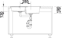 Blanco METRA 9 E 515570 dřez rohový béžová champagne dřez vestavný