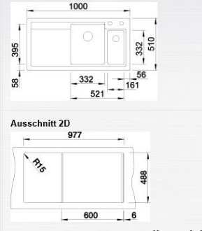 Blanco AXON II 6 S Keramika aluminium dřez vlevo s excentrem přísluš. ano