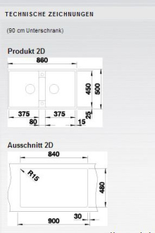 Blanco ZIA 9 dřez vestavný aluminium granit 516 677