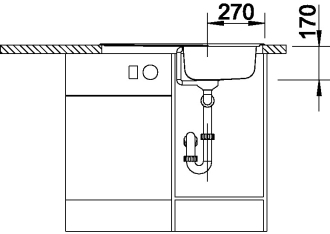 Blanco TIPO 45 S Compact dřez vestavný nerez přírodní lesk nerez 513 441