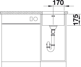 Blanco SUPRA 340-U dřez pod desku nerez kartáčovaný nerez 518 199
