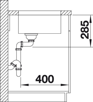 Blanco SUPRA 340-U dřez pod desku nerez kartáčovaný nerez 518 199