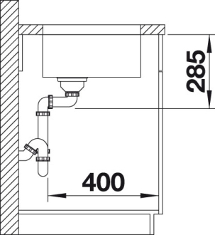 Blanco SUPRA 500-U dřez pod desku nerez kartáčovaný nerez 518 205