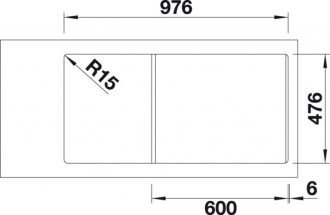 Blanco MEDIAN XL 6 S-IF nerez kart. dřez 3 1" s odkapem,dřez vpravo 1 otvor 518489