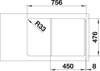 Blanco LANTOS 45 S-IF Compact dřez vestavný/do roviny nerez kartáčovaný nerez 519 059