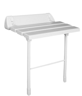 HANDICAP sklopné sedátko do sprchového koutu s podpěrou, 51x23cm, bílá A0020301
