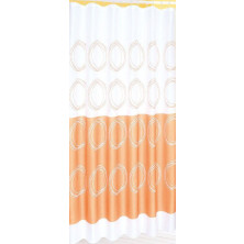 Aqualine Sprchový závěs 180x180cm, 100% polyester, bílá/oranžová 16474