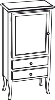 RETRO skříňka 60x120x38cm, starobílá, levá 1712