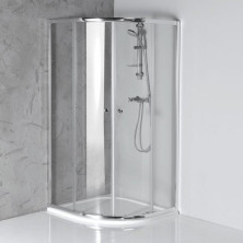 Aqualine ARLETA čtvrtkruhová sprchová zástěna 900x900mm, čiré sklo HLS900
