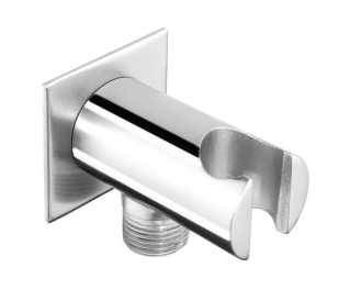 Držák sprchy kulatý, pevný, s vyústěním, chrom AQ615