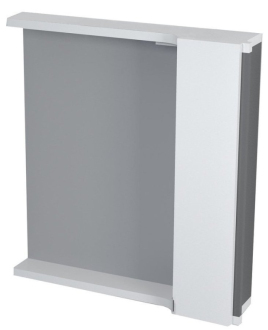PULSE galerka s LED osvětlením, 75x80x17cm, pravá, bílá/antracit PU078-3034
