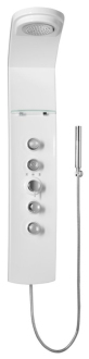 LUK termostatický sprchový panel rohový 250x1300mm, bílá 80325