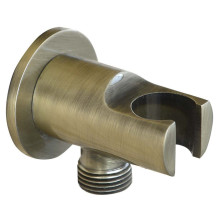 Držák sprchy kulatý, pevný, s vyústěním, bronz 981M6