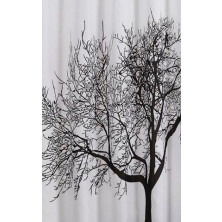 Sprchový závěs 180x200cm, polyester, černá/bílá, strom ZP008