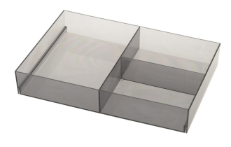 Organizér do zásuvky, 202x50x302 mm, plast, kouřová 909