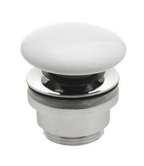 Umyvadlová výpust 5/4“, click-clack, keramická zátka, 5-63mm, bílá WEH060
