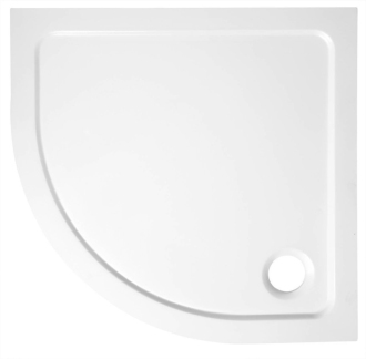 TECMI sprchová vanička z litého mramoru, čtvrtkruh 80x80cm, R550, bílá PQ558