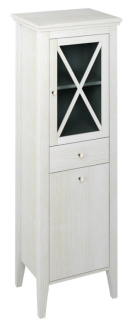CROSS skříňka vysoká s prádelním košem 49x170x39cm, pravá, starobílá CR215