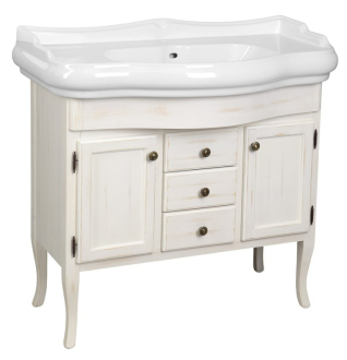 RETRO umyvadlová skříňka 89x80x48cm, starobílá 1621