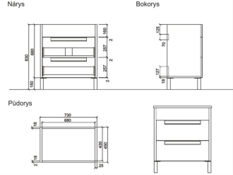 MODENA skříňka s umyvadlem 75x46 M7546 MODENA75DV