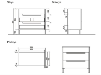 MODENA skříňka s umyvadlem 90x46 M9046 MODENA90DV