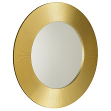 SUNBEAM kulaté zrcadlo v dřevěném rámu ? 90cm, zlatá SB900