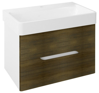 MEDIENA umyvadlová skříňka 77x50,5x49cm, bílá mat/dub graphite MD081