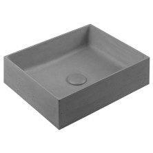 FORMIGO betonové umyvadlo na desku, včetně výpusti, 47,5x36,5 cm, šedá FG019