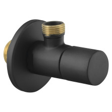 Rohový ventil s rozetou, kulatý, 1/2"x 3/8" , černá mat SL015