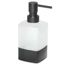 LOUNGE dávkovač mýdla na postavení, 280 ml, mléčné sklo, černá mat 545514