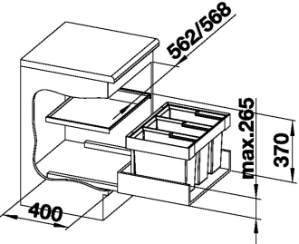 Blanco FLEXONII 60/3 košový systém   521 472